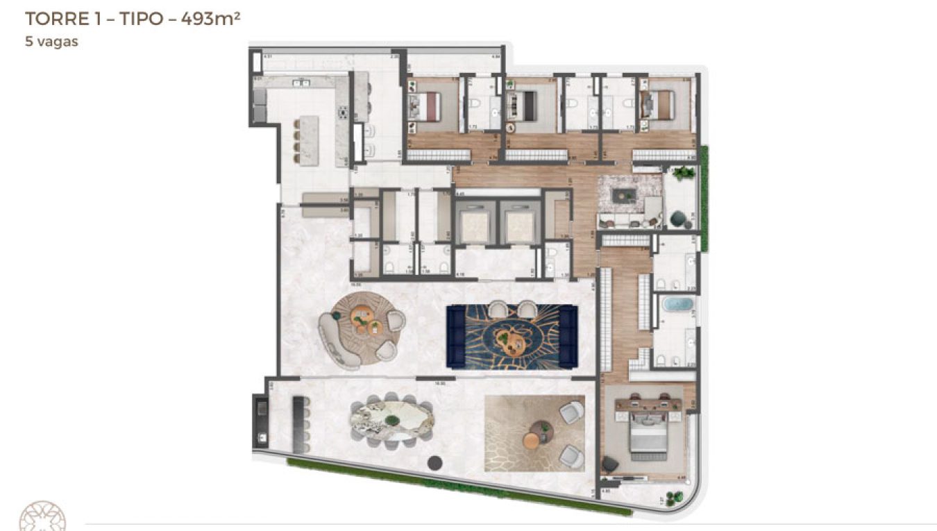 Planta torre 1 493m²